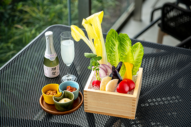 新鮮野菜のかぶりつき&スパークリング日本酒